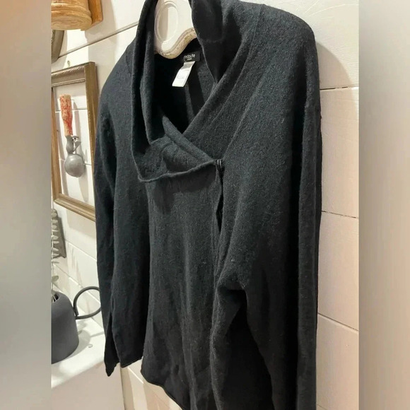 LA REDOUTE 50% wool asymmetrical black cardigan size 20/22 - Picture 5 of 8